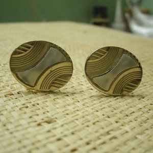Vintage Art Deco Style Cufflinks with Abalone